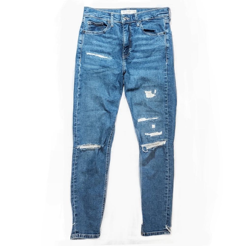 TopShop Jamie Distressed Ripped Jeans - Picture 1 of 3